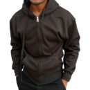 Black Zipped Hoodie Casual Outdoor Wear