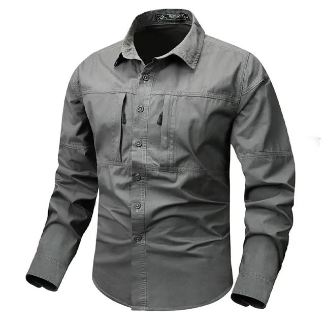 Cotton Outdoor Double Zip Shirts – Breathable Tactical Wear - Image 3
