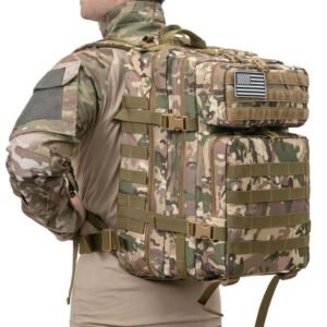 50L Tactical Backpack Large Capacity Military Style Hiking Bag