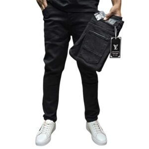 Outdoor Black Plain Jeans Rugged Everyday Denim